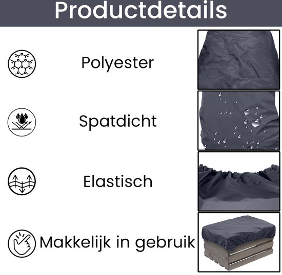 Purepeak Fietskrat Hoes - Krathoes Fietsmand - Afdekhoes Waterbestendig - Crate Cover - 35x45cm - Grijs — afbeelding 2