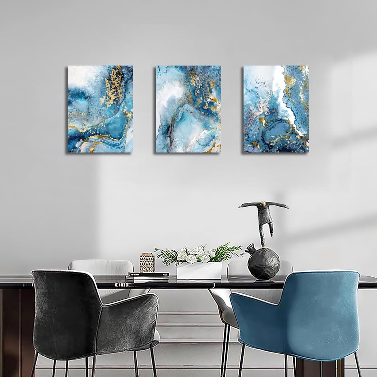 oceaan schilderij set - muurkunst prints set / muurdecoratie set van 3