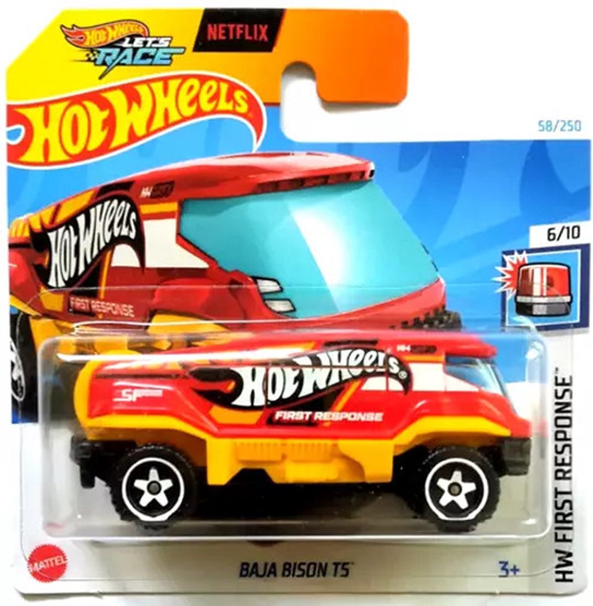 Hot Wheels BAJA BISON T5 58 250 RED (1:64) HW FIRST RESPONSE 6 10