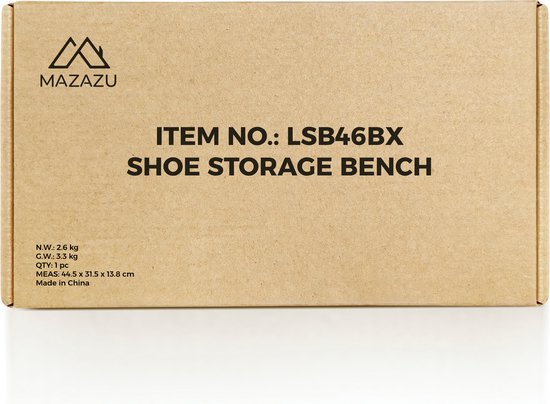 MIRA Home - Bank - Schoenen bank - Bruin - Zwart - Kunstleer - Metaal- 40x40x60