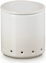 Le Creuset bewaarpotje voor knoflook aardewerk meringue