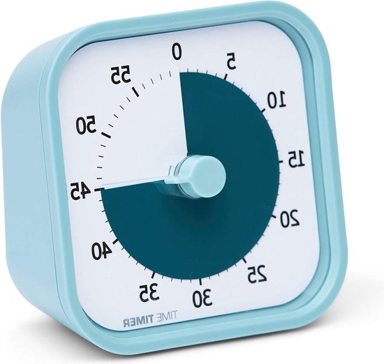 Foto: 60 minuten visuele timer voor thuisscholing homeschool timer voor bureau keuken lake day blauw time timer