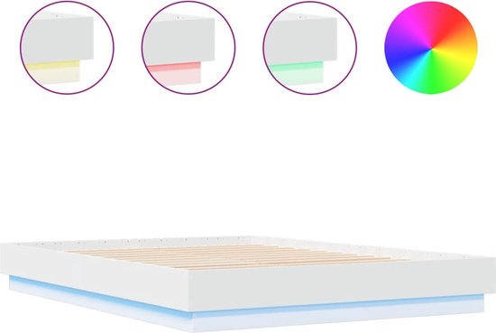 Bedframe met hoofdeinde en LED sonoma eikenkleurig 180x200 cm