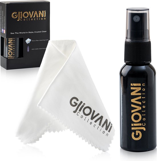Gjiovani - Brillenreiniger Spray - 30 ml - Microvezeldoek voor Brillen