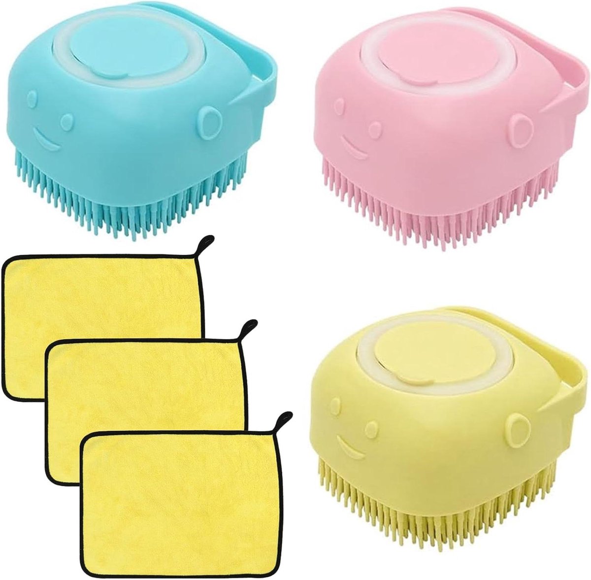 Hondenborstel voor honden – badborstel – huisdierborstels – massageborstel – zachte siliconen – ringgreep – shampoodispenser – rustgevende massage