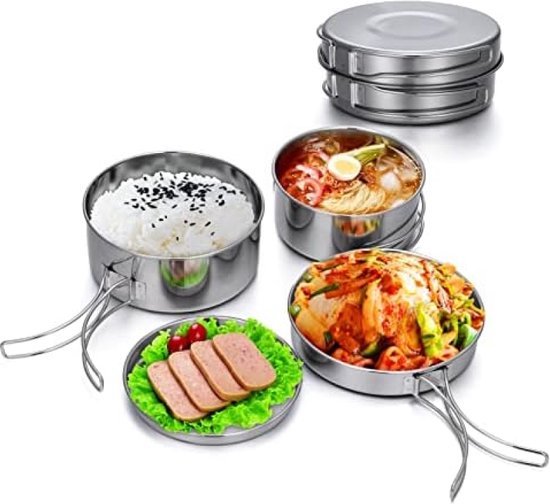 Fox Outdoor 5-delige rvs kookset 'Travel
