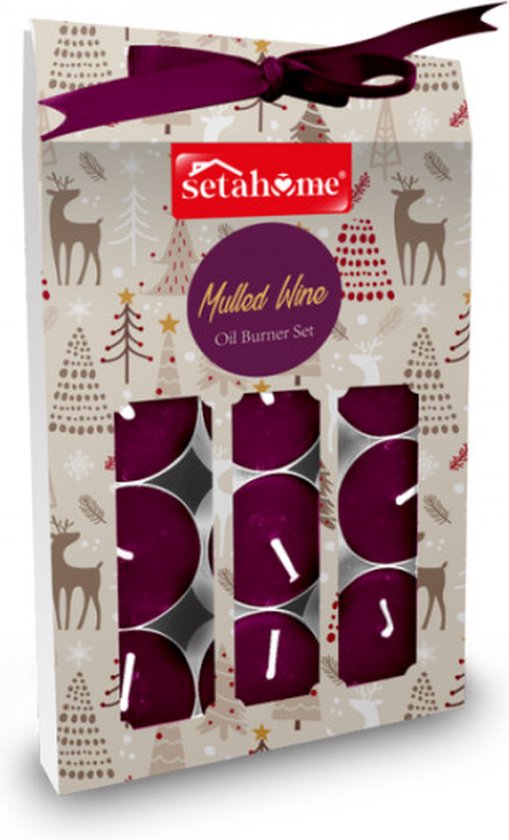Waxinelichtjes Glühwein - Theelichtjes - Kerstgeur - Geurkaarsje - 12 stuks - 4 branduren