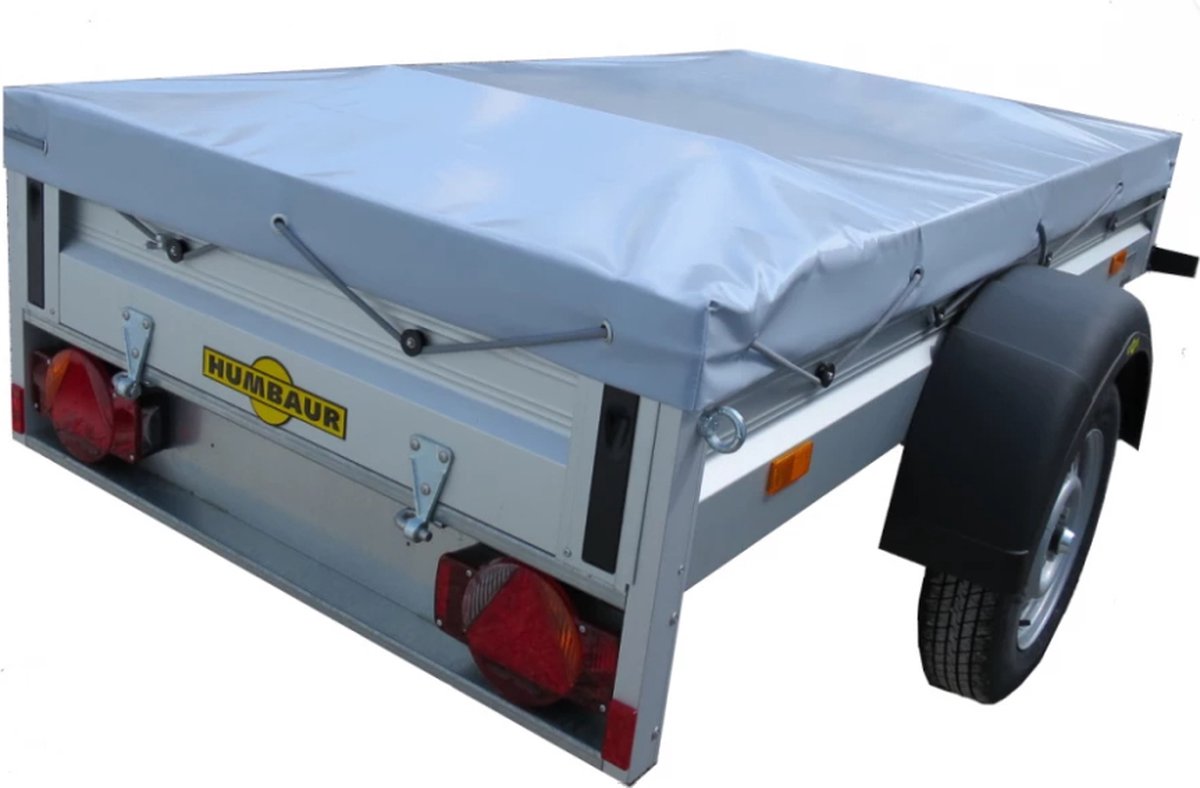 Tarpofix® Trailer Tarpaulin Flat 212 x 123 x 7,5 cm incl. Tarpaulin Rope - Reinforced Edge Trailer Tarpaulin Made of PVC Material - Cover for Various 750kg car Trailer Models
