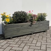 AMISHOUT - Plantenbak van hout 140x40x36 - antraciet | bloembak buiten