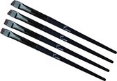 Cailean - Wimper & Wenkbrauw Verfpenseel - Rechte & Schuine Brush - 4 Stuks - 14 cm - Verf Penseel - Wimperverzorging - Wenkbrauwverzoging - Wenkbrauw Kwast - Wimper Kwast - Wimperverf Penseel - Wenkbrauwverf Penseel - Make-up - Verfkwast - Beauty
