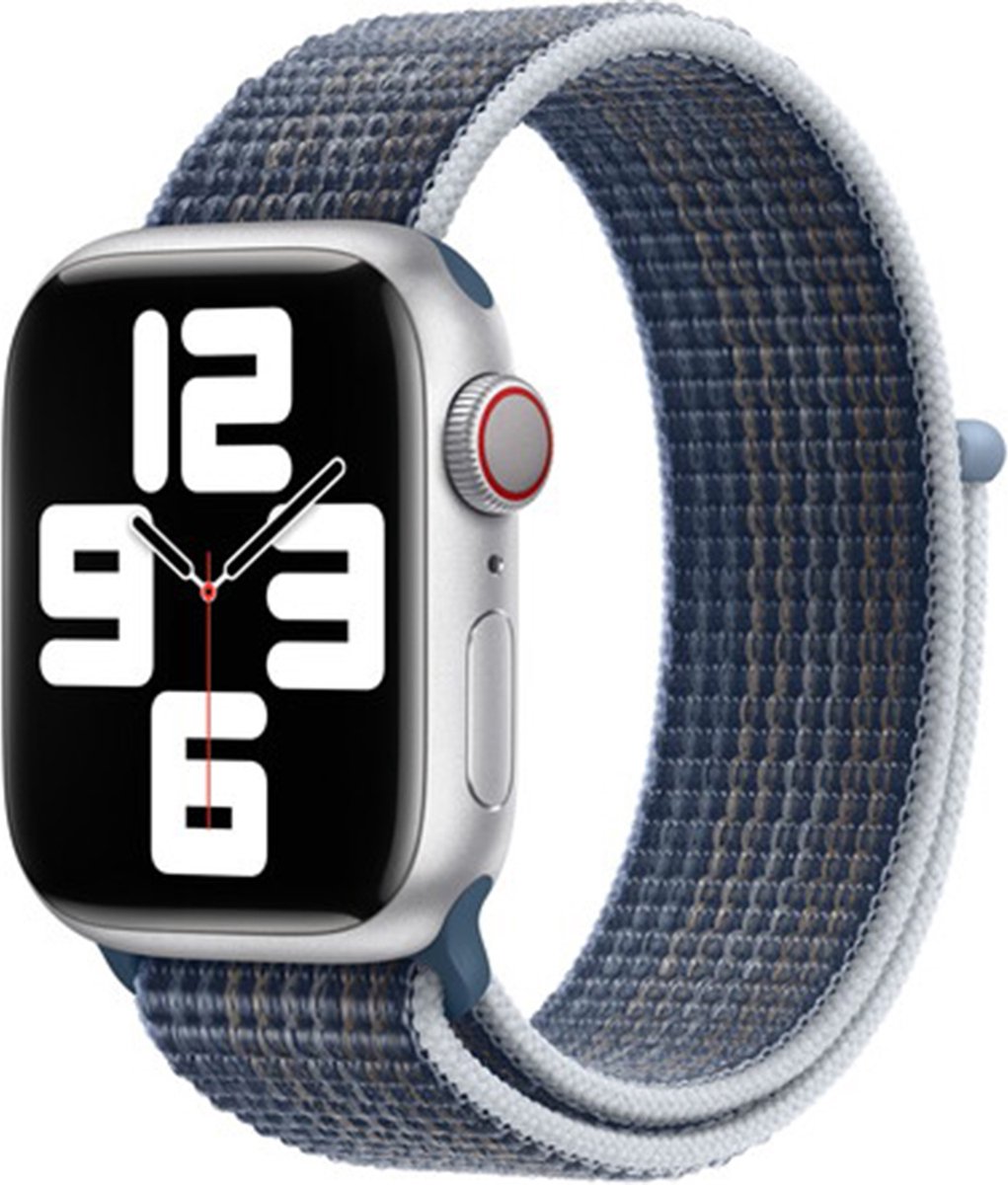 Apple Watch Geweven Sportbandje 41mm Abyss Blue Moss Green voor Apple Watch SE 5 6 7 bol