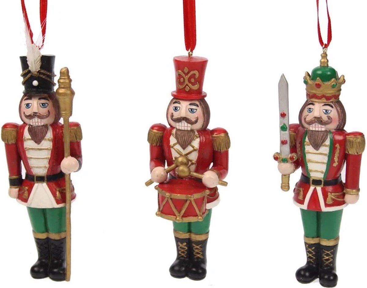 Ornament Notenkraker 3 stuks 4x4x11cm