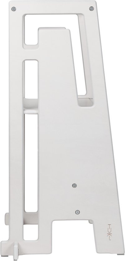 Tuki® Leertoren Whitewash - Learning Tower - Montessori Leertoren - Leertoren keukenhulp - Red Dot Design Award - 100% Berkenhout - Kindertrapje - Witkalk