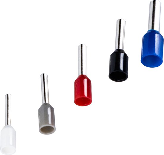 Assortiment de ferrules - 5 tailles de 0,5mm² à 2,5mm² - 400 pièces - Ferrules PA