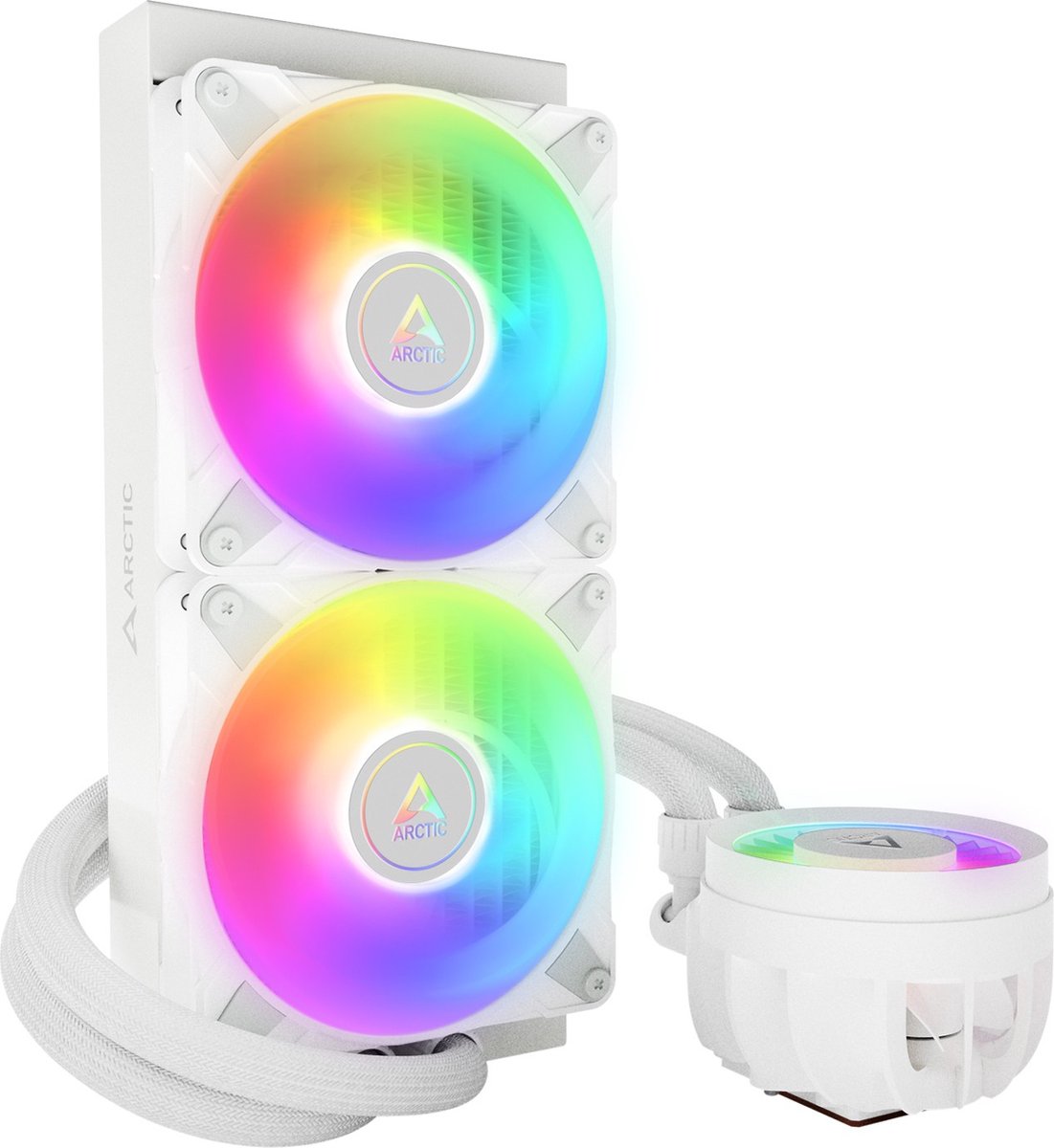 Arctic Liquid Freezer III 240 A-RGB White - Vloeistofkoelsysteem processor - afmeting radiator: 240 mm - Intel LGA: 1851, 1700 - AMD AM5, AM4 - 2x 120mm PWM ARGB - wit
