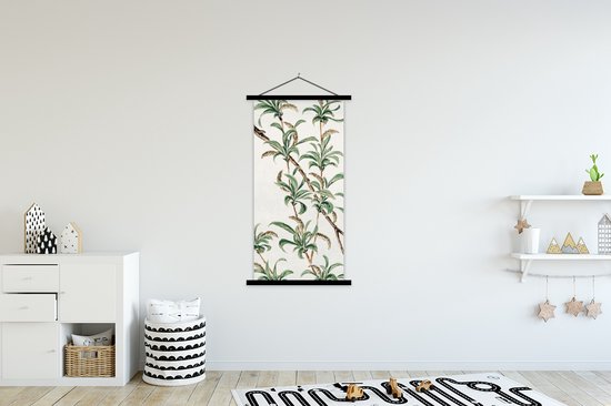 Affiche scolaire - Japon - Feuilles - Vintage - 90x180 cm - Lattes noires