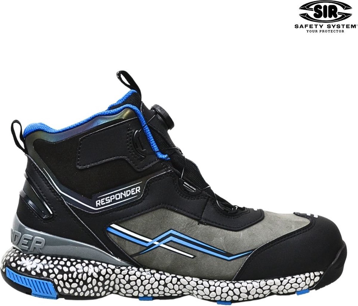 SIR SAFETY MANHATTAN Veiligheidsschoenen S7S HEREN Werkschoen Zwart Grijs - Aluminium Neus en Composiet Tussenzool - Antislip SR - Waterdicht