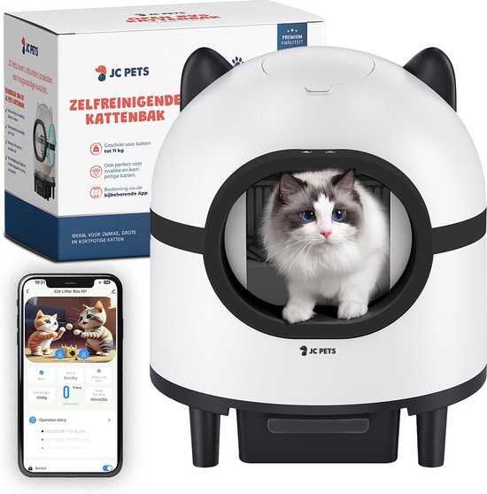 JC Pets Automatische Zelfreinigende Elektrische Kattenbak met App