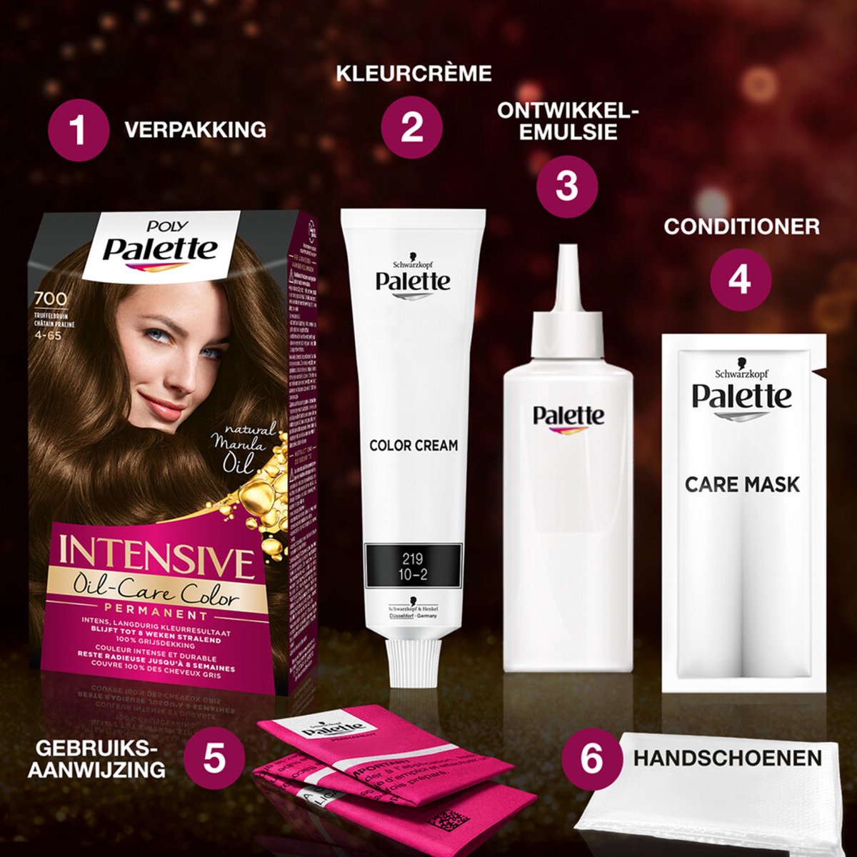 Schwarzkopf Poly Palette - Haarverf - 500 - Donkerblond - 115ml x 3