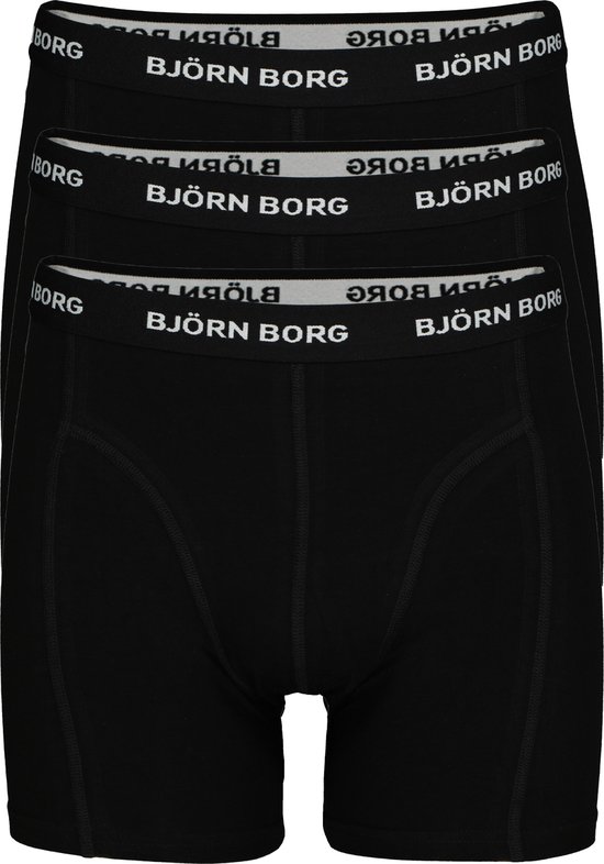 Bjorn Borg Solid Essential Heren Boxershort-3P-Zwart-Maat L