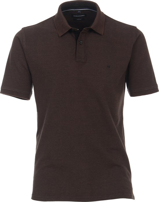 CASA MODA comfort fit heren polo - donkerbruin