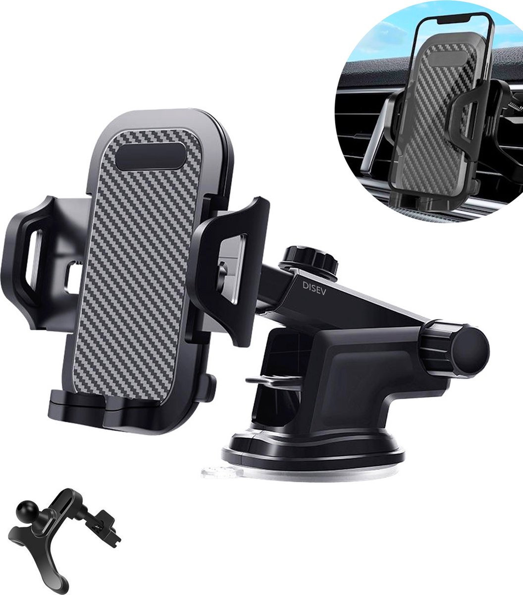 DISEV® Telefoonhouders Auto - Voor Raam en Dashboard - Gsm houder auto - Auto telefoonhouder