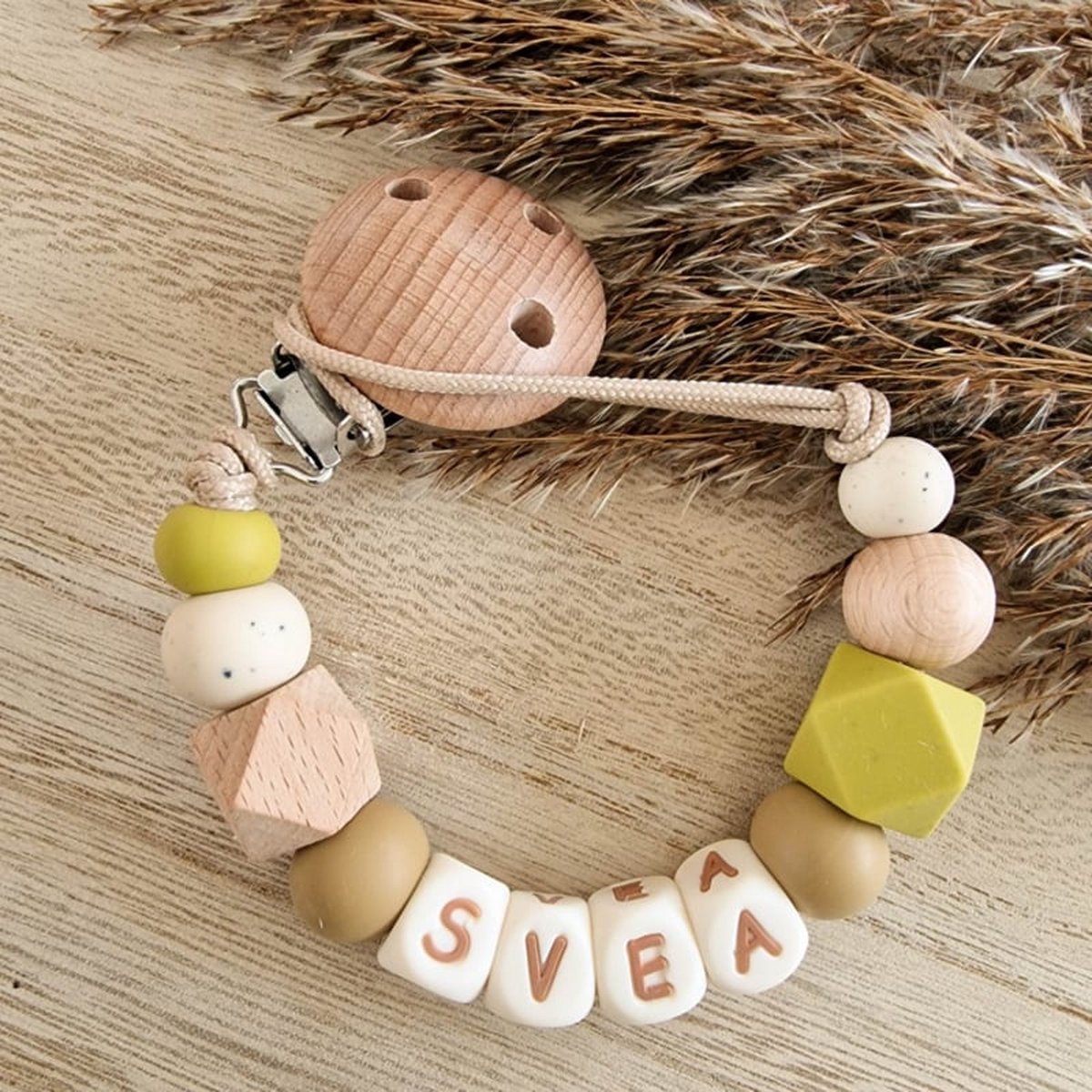 Speenkoord Svea - Xajany - Speenkoord met naam - Hout - Silicone