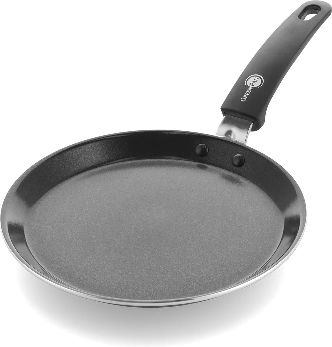Essentials Healthy Keramische Pannenkoekenpan met Antiaanbaklaag 24 cm, PFAS-vrij, inductie-, oven- en bakveiligheid tot 160°C, vaatwasmachinebestendig, zwart