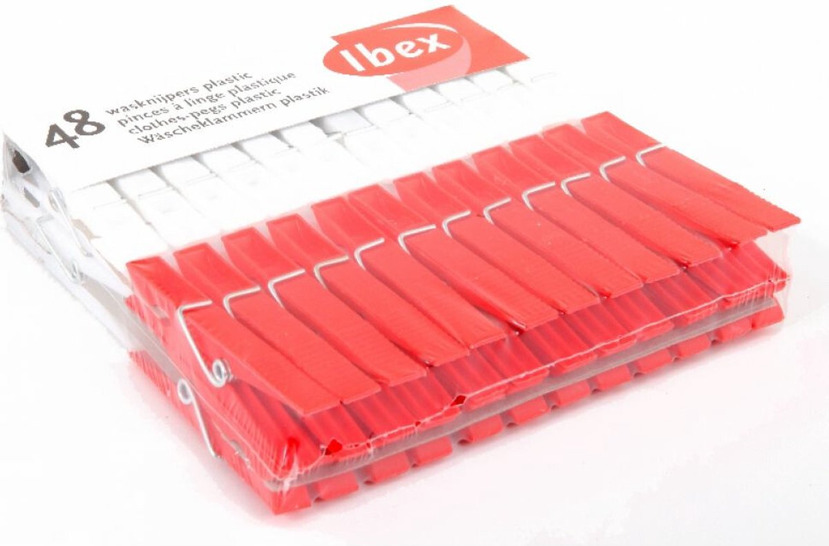 Goedkoopste 5x Ibex Wasknijpers Plastic 48 stuks