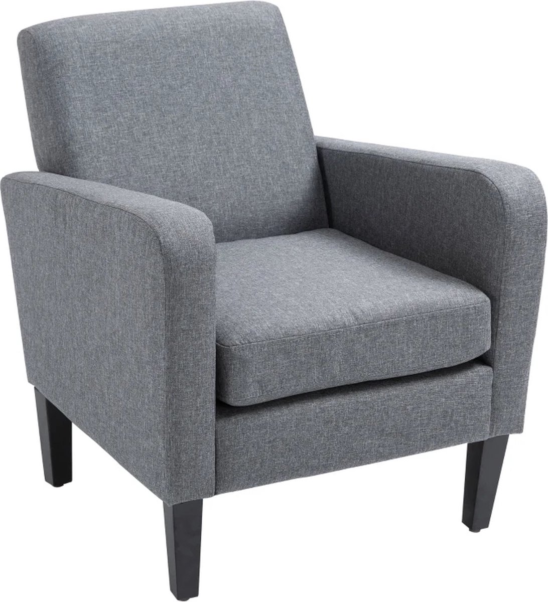 Fauteuil - Relaxzetel - Relaxstoel - Relaxfauteuil - Stoel - Met armleuning - Voor één Persoon - Lichtgrijs