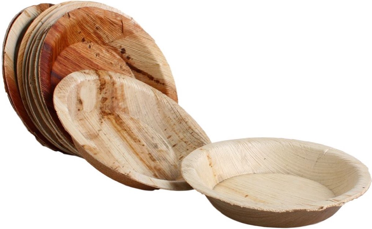 30x rond palmblad bord maat 15 cm
