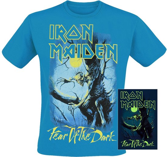 Iron Maiden Fear Of The Dark - Glow In The Dark Heren T-shirt - blauw - S