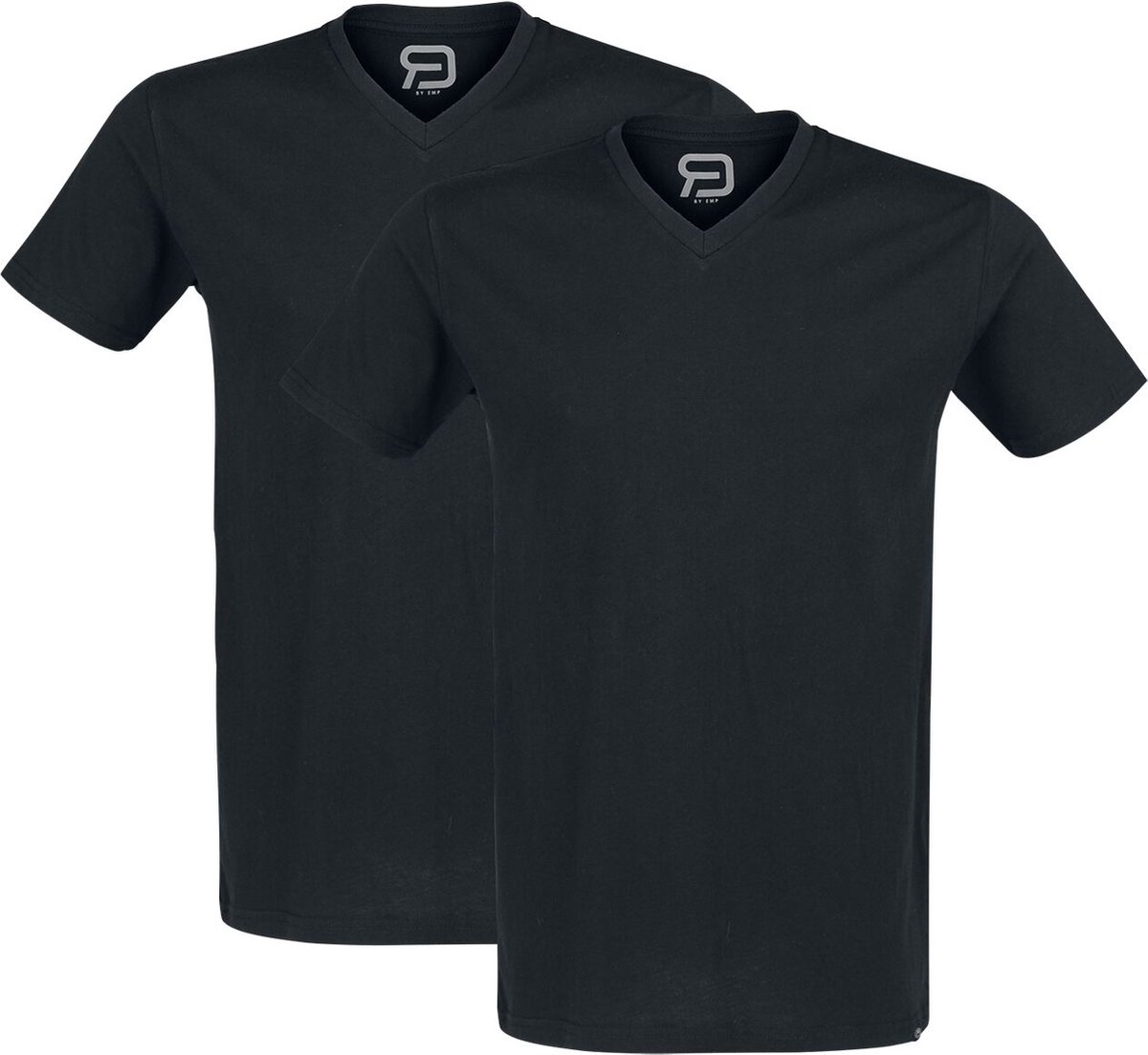 R.E.D. Rock-Engineered Design Dubbelpak zwarte basic T-shirts - Heren - M