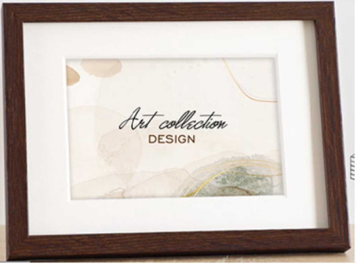 Icar Kunststof Passe-Partout Fotolijst Art Collection Design Donker Bruin Hout 15x21