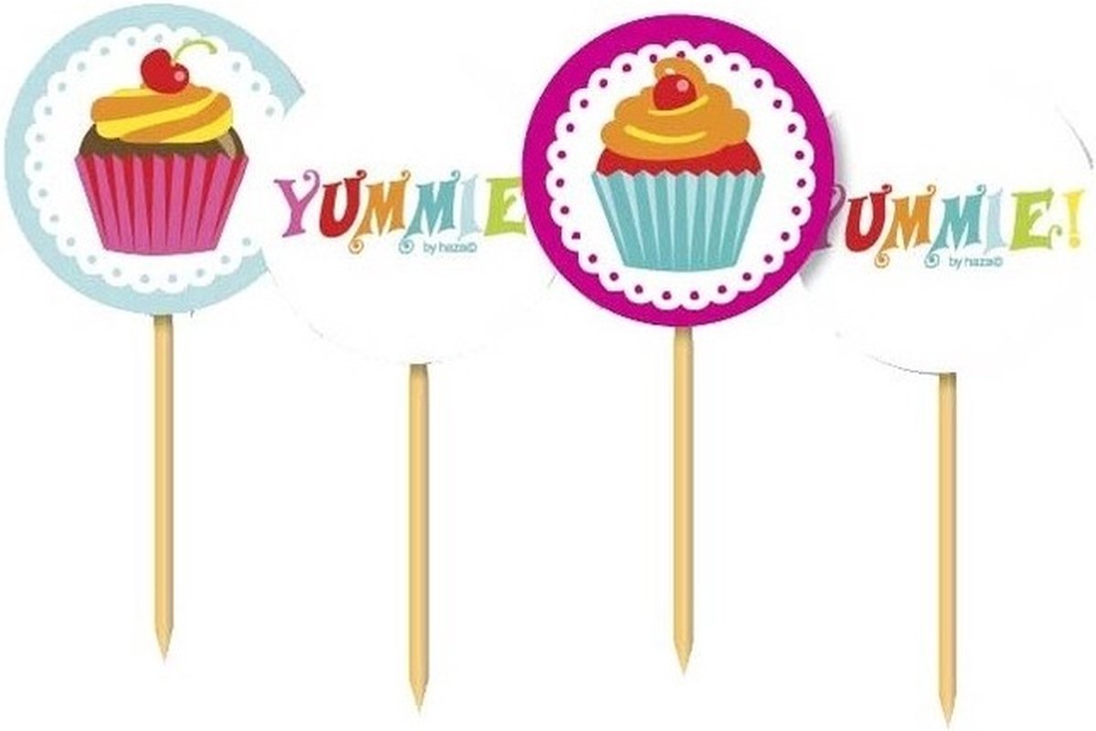 40x stuks Gebak/Cupcakes/taart cocktailprikkertjes - Taart versieringen