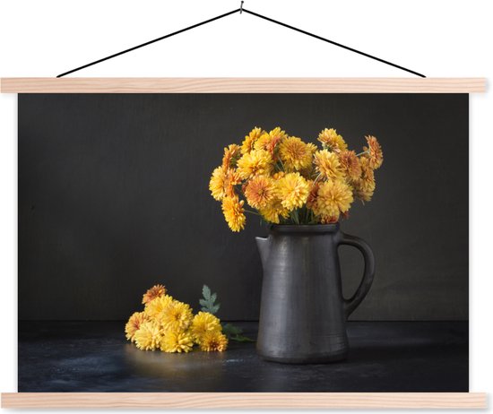 Affiche scolaire - Nature morte - Chrysanthèmes - Jaune - 120x80 cm - Lattes vierges
