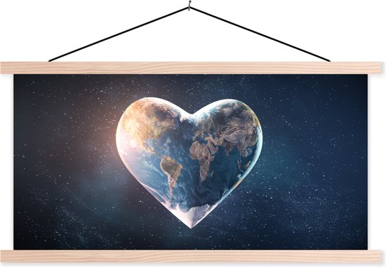 Affiche scolaire - Globe - Coeur - Espace - 120x60 cm - Lattes vierges