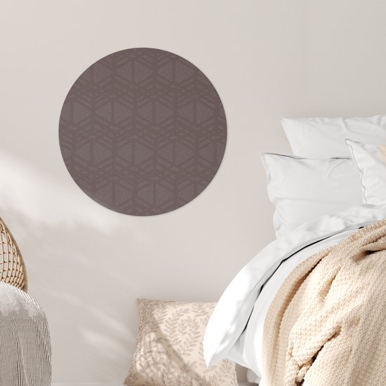 WallCircle® - Papier peint cercle 80x80 cm - Stickers muraux - Ligne - Violet - Cercle mural salon - Cercle mural chambre - Décoration de chambre autocollante - Accessoires de Décoration murale