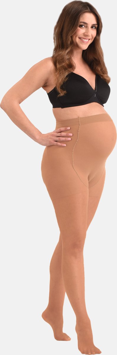 Mamsy - Comfortabele Sheer Zwangerschapspanty 20den - Naturel - S