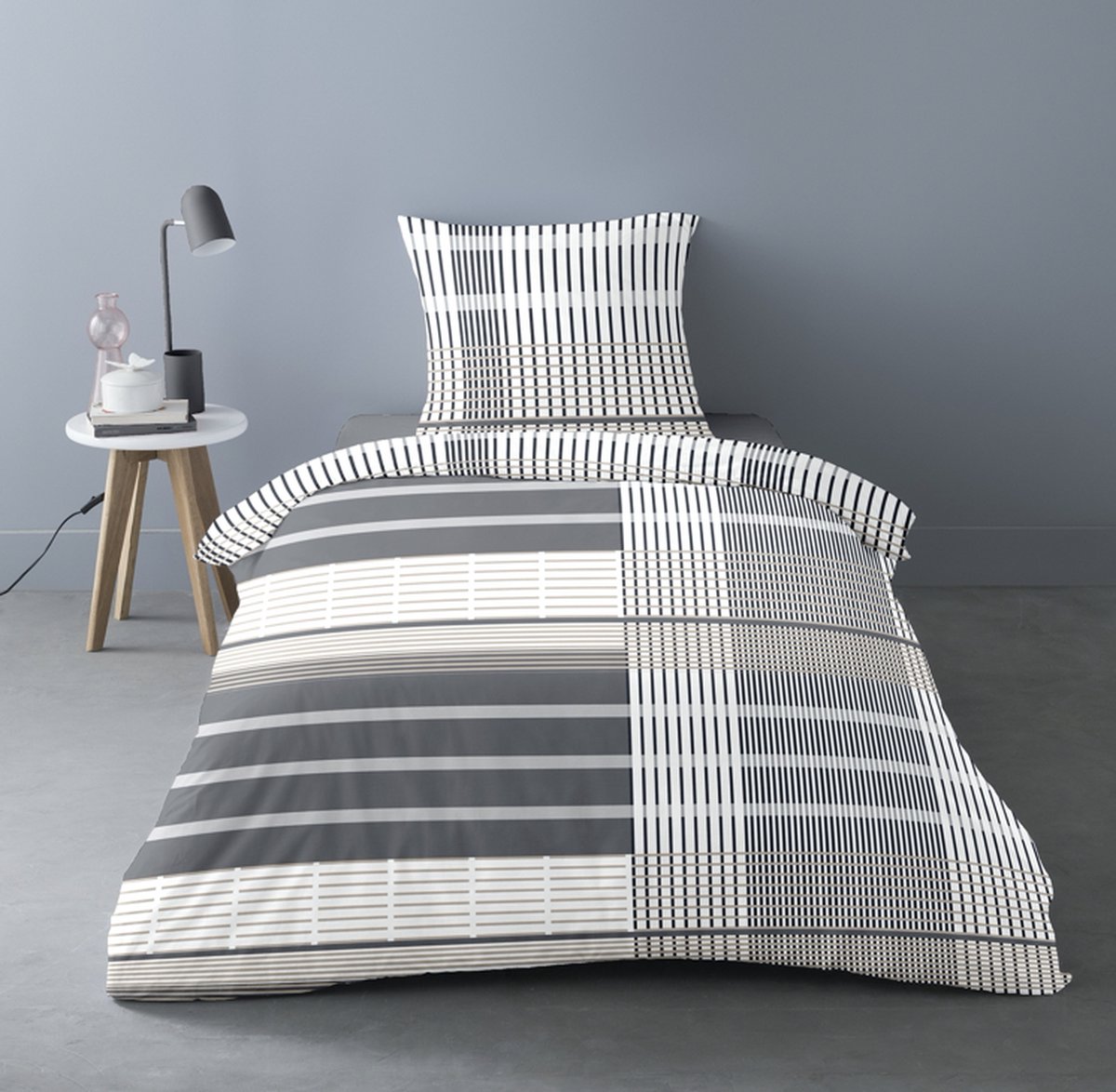 Better Nights - Luxe Polar Fleece Dekbedovertrek Sven - 140x200 - warm - grijs - 1 sloop 63x63