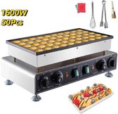 Bol.com Poffertjes Ijzer - Elektrische Wafelijzer - 50Pcs Mini - Nederlandse Pannenkoekenmaker - Keukenapparaat aanbieding