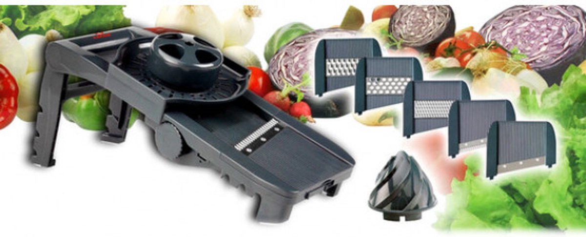 Lacor - Mandoline met 5 verwisselbare messen en 8 functies