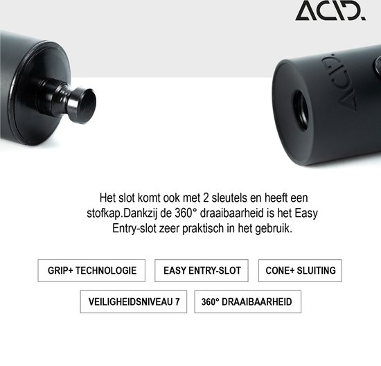 ACID Kettingslot CORVID K120 - Geluidsarm en robuust - Scheurvast en duurzaam - Staal/ Kunststof - D6xL1200 mm - Zwart van ACID — afbeelding 2