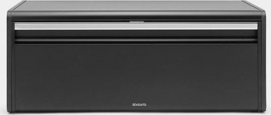 Brabantia Boîte à Pain Noire Mate – Couvercle Abattant, Fermeture Magnétique & Design Compact