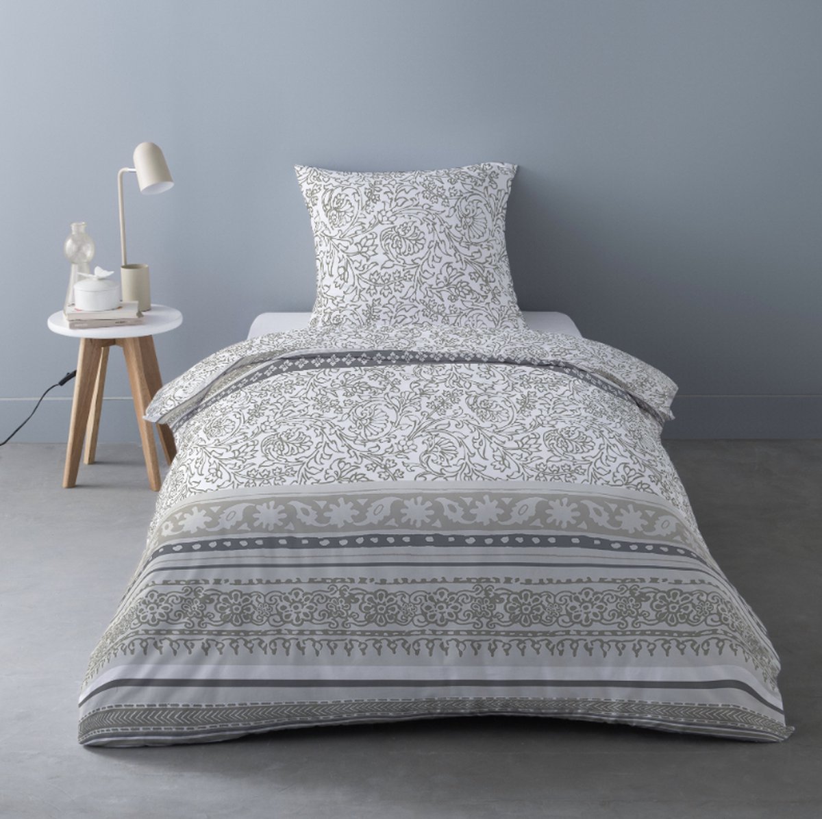 Better Night - Luxe Polar Fleece dekbedovertrek Cato - 1persoons - 140x200 - kussensloop 63x63 - grijs
