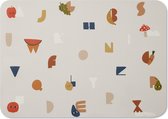 Blooom® - Set de table pour bébés et Enfants - Réutilisable et durable - Set de table et tapis artisanal résistant aux taches et à l'eau - Alphabet
