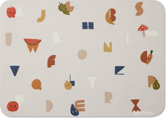 Blooom® - Placemat voor Baby's en Kinderen - Herbruikbaar en Duurzaam - Vlek- en Waterafstotende Placemat en Knutselmat - Alfabet