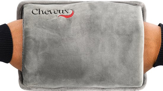 Cheveux Elektrische Kruik - Fleece - Oplaadbare Kruik - 380W - Draadloos - Grijs - Tegen de Buikpijn - Warmwaterkruik