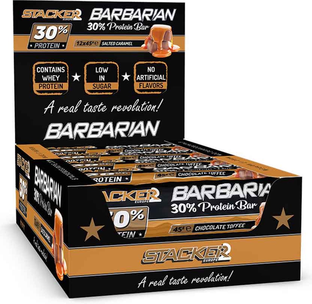 Goedkoopste Barbarian Protein Bar-Chocolate Toffee - 12 repen