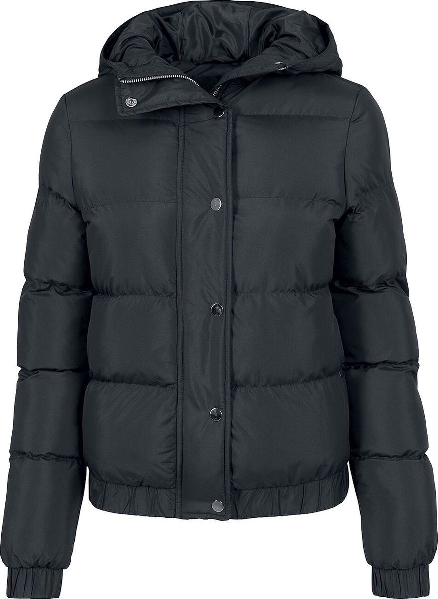 Urban Classics Hooded Puffer Dames Tussenseizoensjas – M Zwart